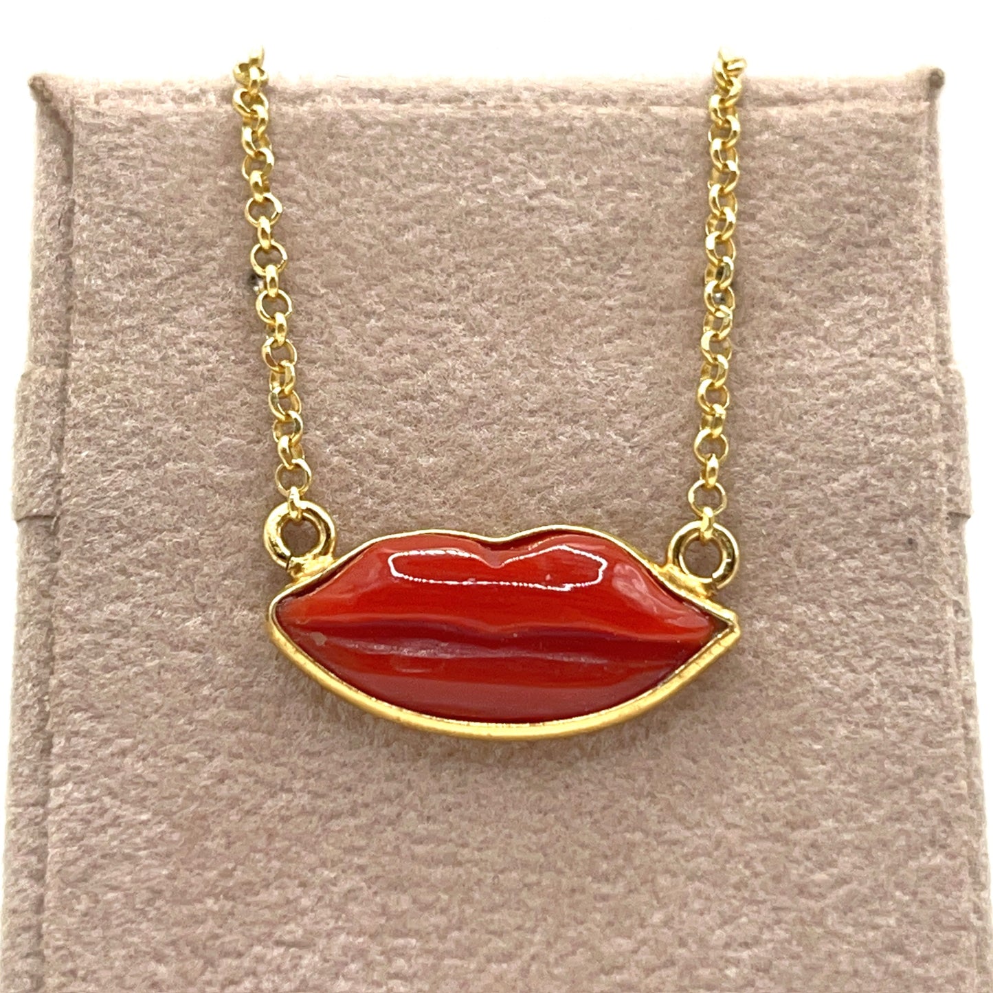Italian Artisan Collection. Necklace of Coral Pendant in Silver 925 . Blow A Kiss