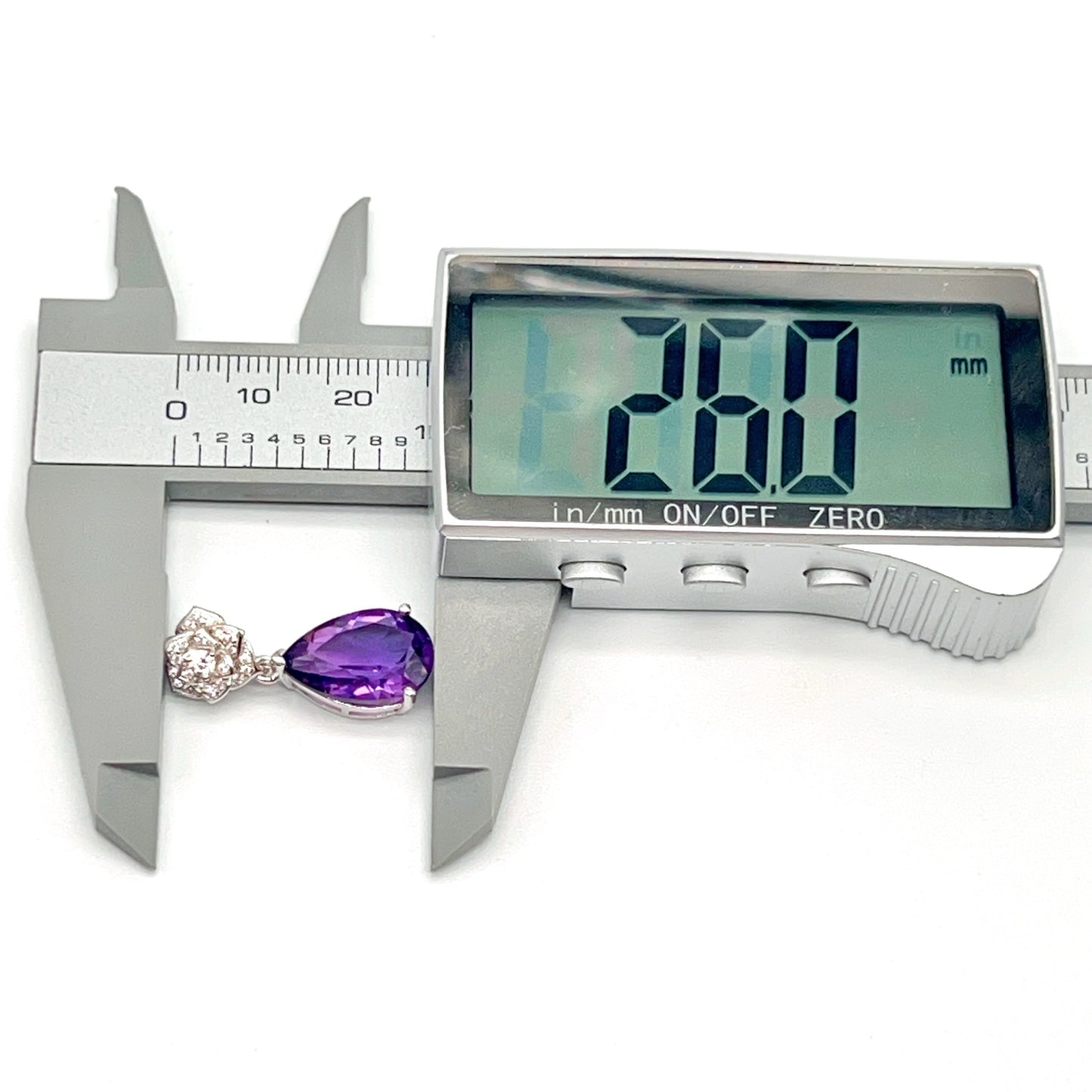Contemporary Cocktail. Set of Amethyst in Silver 925. Camellia