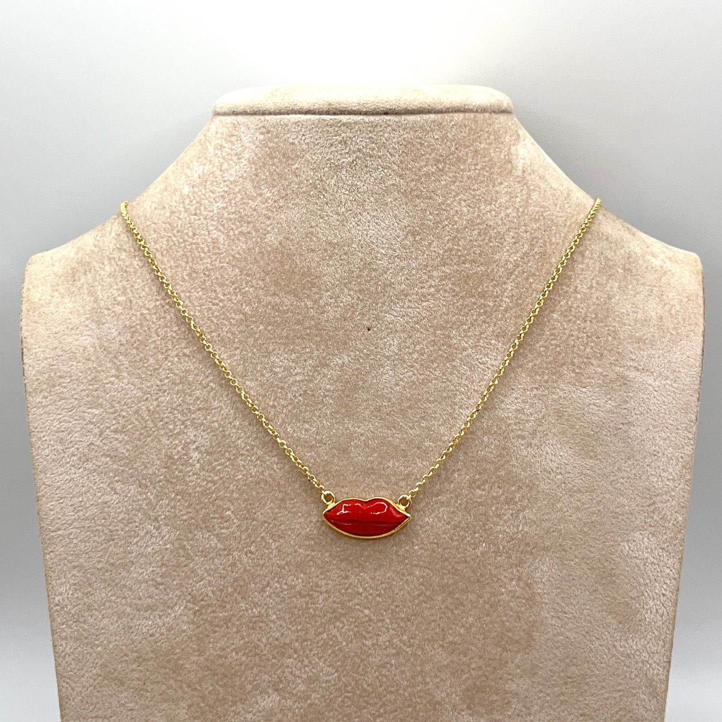 Italian Artisan Collection. Necklace of Coral Pendant in Silver 925 . Blow A Kiss