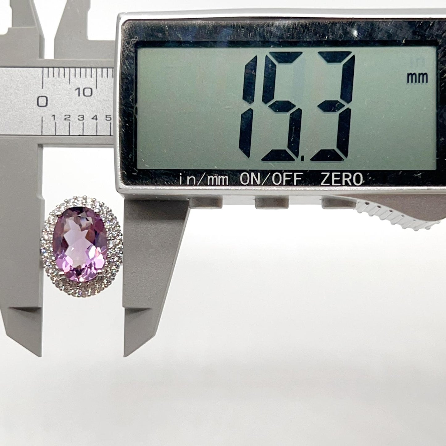 Contemporary Cocktail . Amethyst Necklace & Ring in Silver 925. Oval