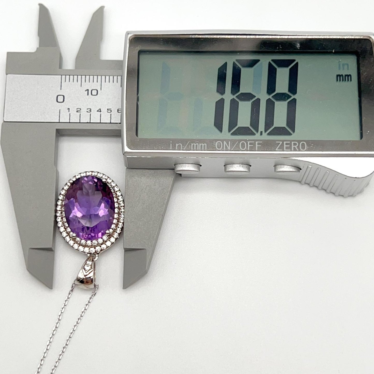 Contemporary Cocktail . Amethyst Necklace & Ring in Silver 925. Oval