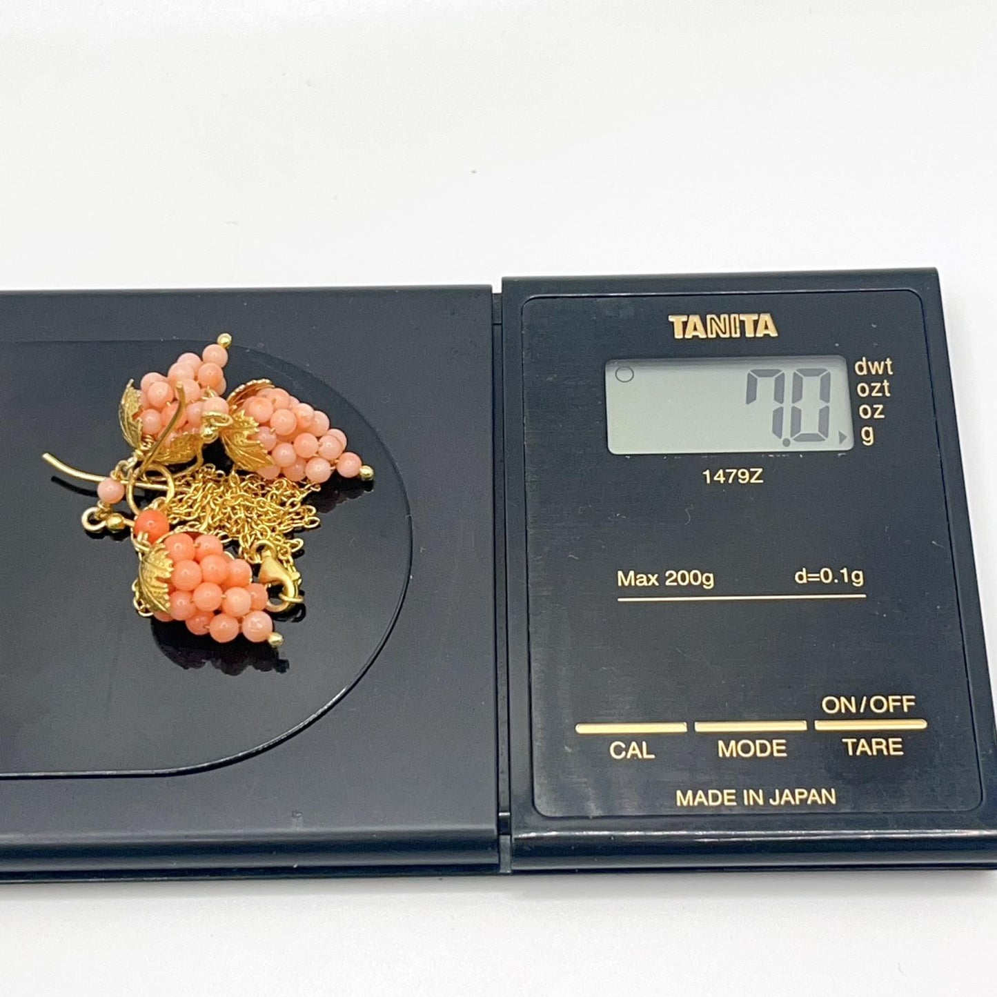 Italian Artisan Collection . Coral Earring & Necklace in Silver 925 . Pacific Pink Coral