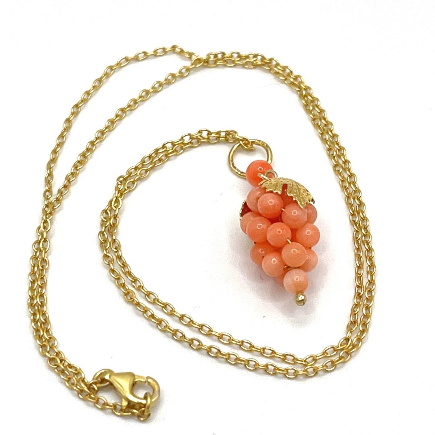 Italian Artisan Collection . Coral Earring & Necklace in Silver 925 . Pacific Pink Coral