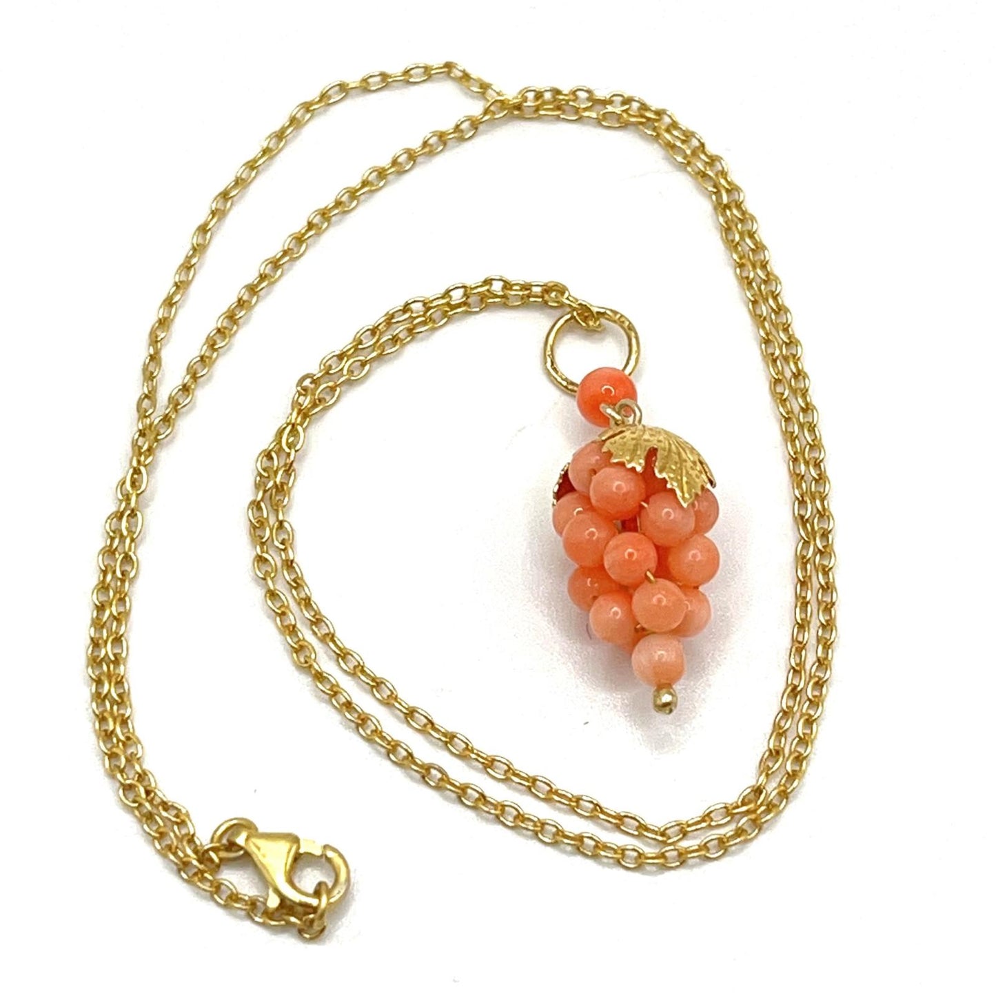 Italian Artisan Collection . Coral Earring & Necklace in Silver 925 . Pacific Pink Coral
