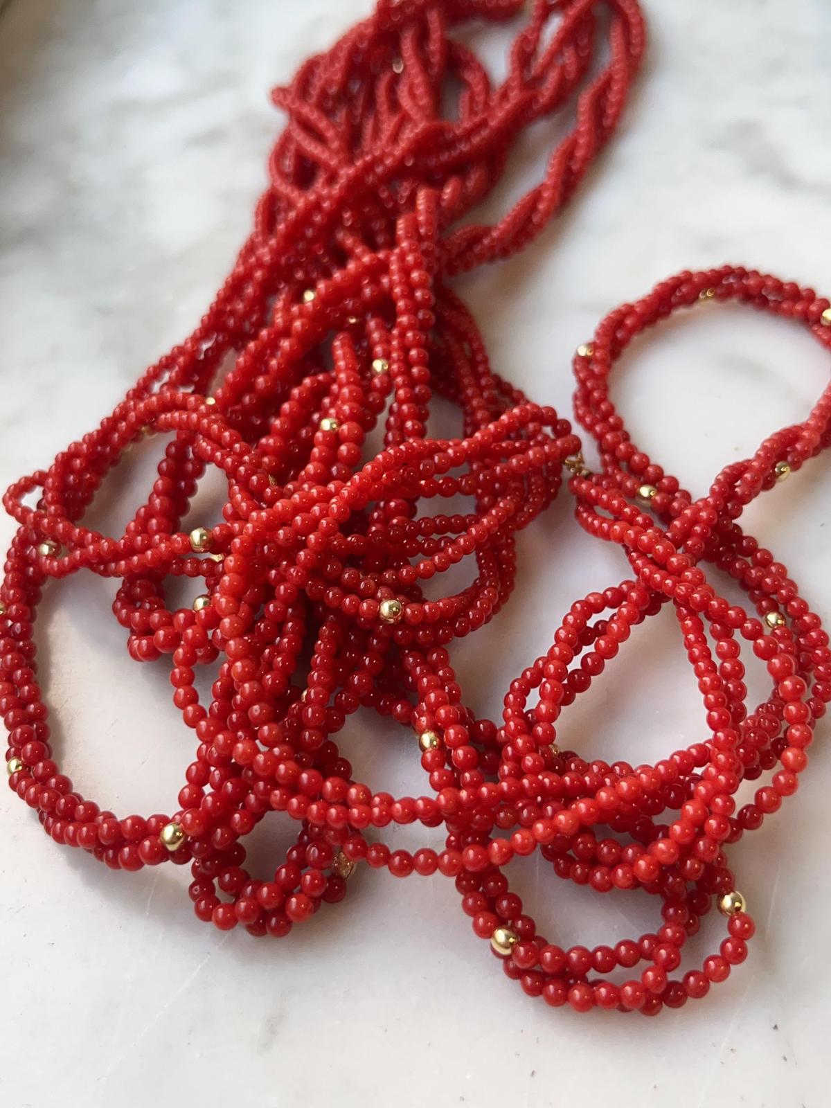 Coral Necklace In Gold 18K High Quality