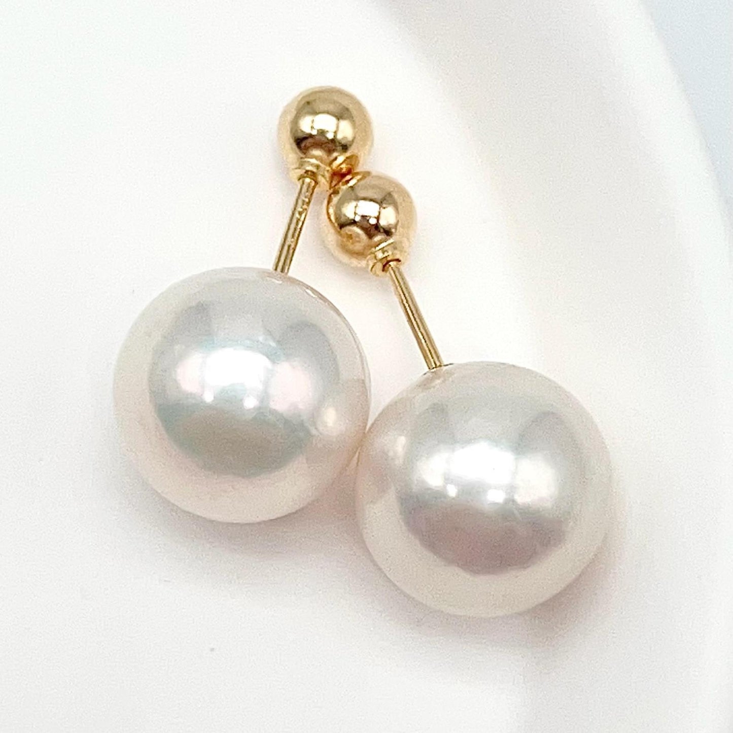 Geometric Edison Pearl Stud in 18K Gold
