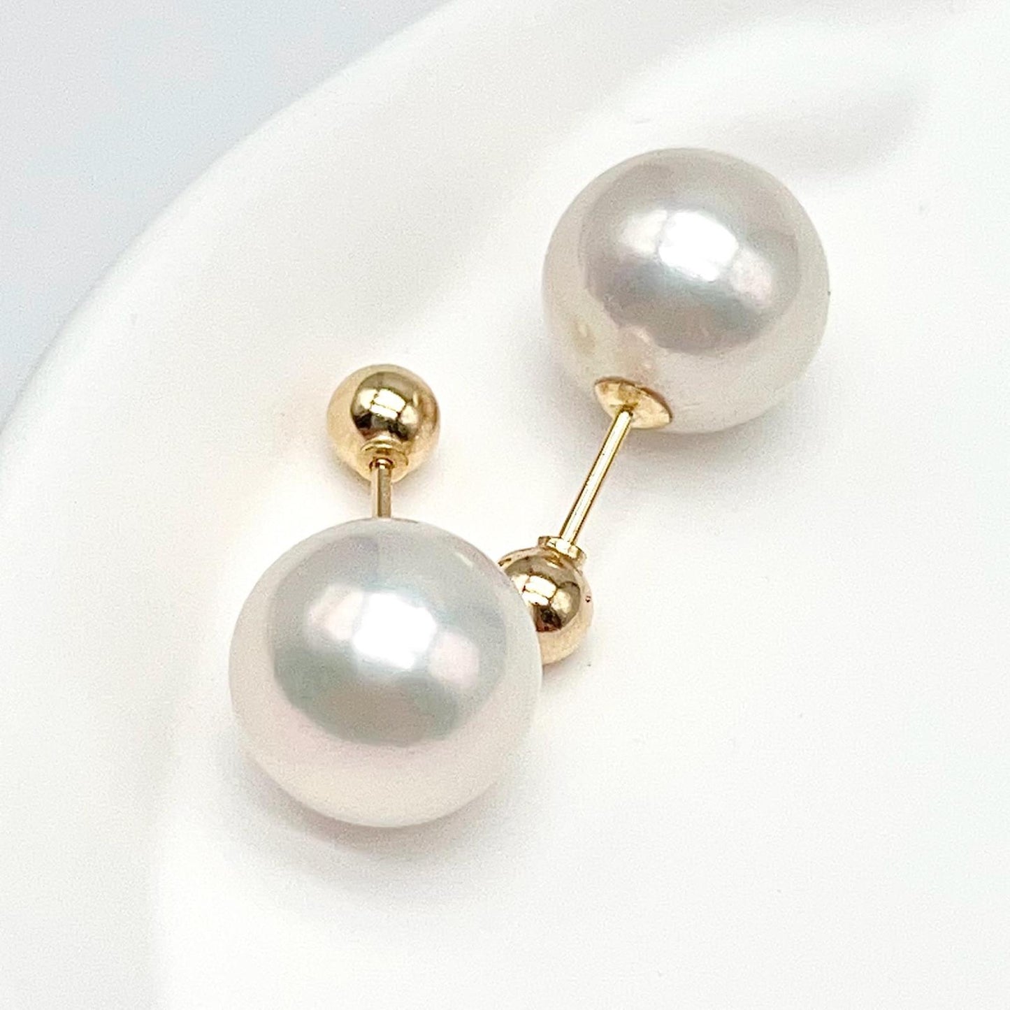 Geometric Edison Pearl Stud in 18K Gold