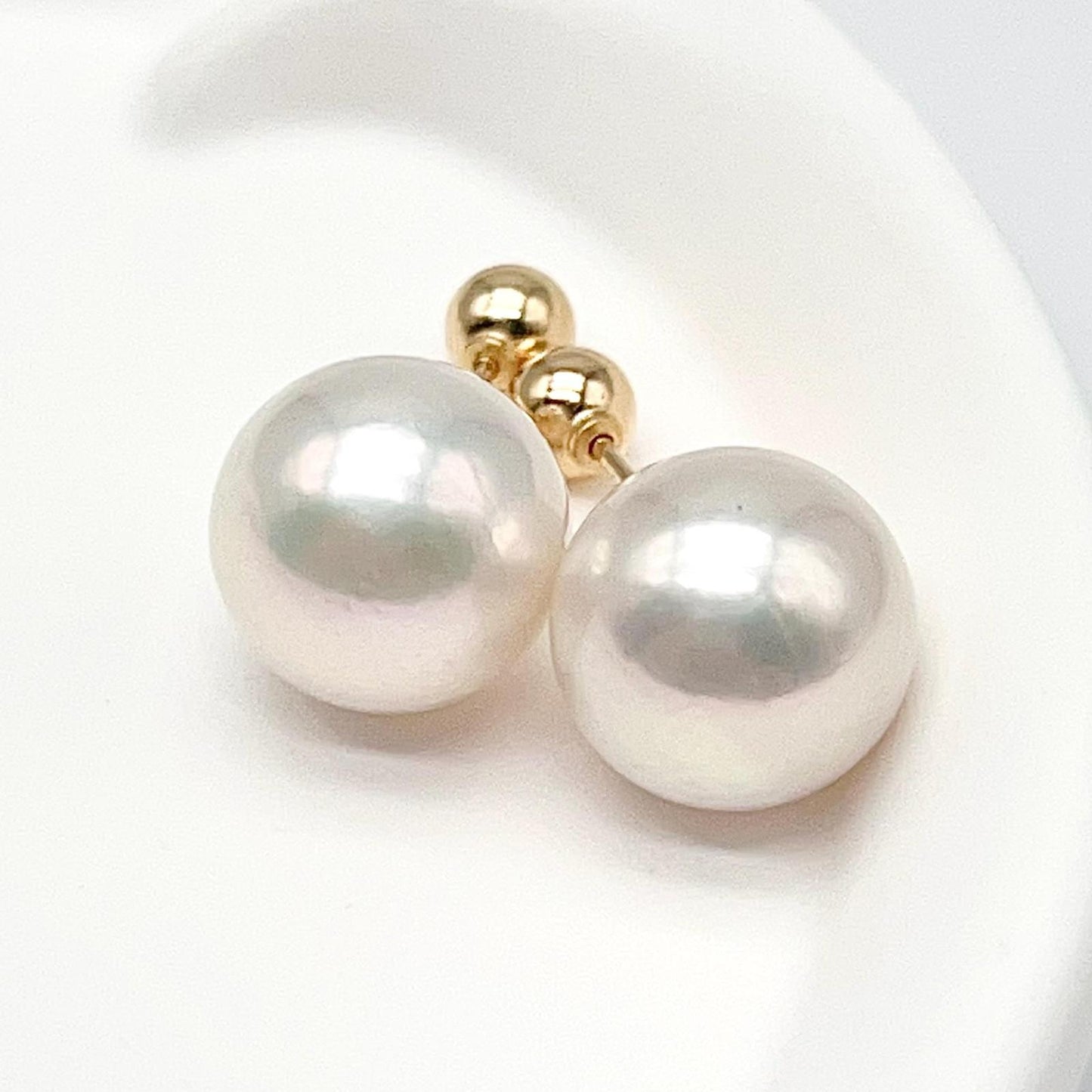 Geometric Edison Pearl Stud in 18K Gold