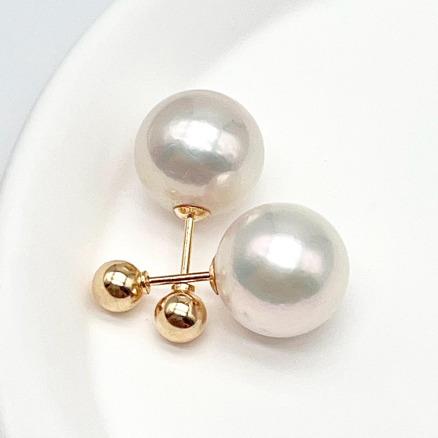 Geometric Edison Pearl Stud in 18K Gold