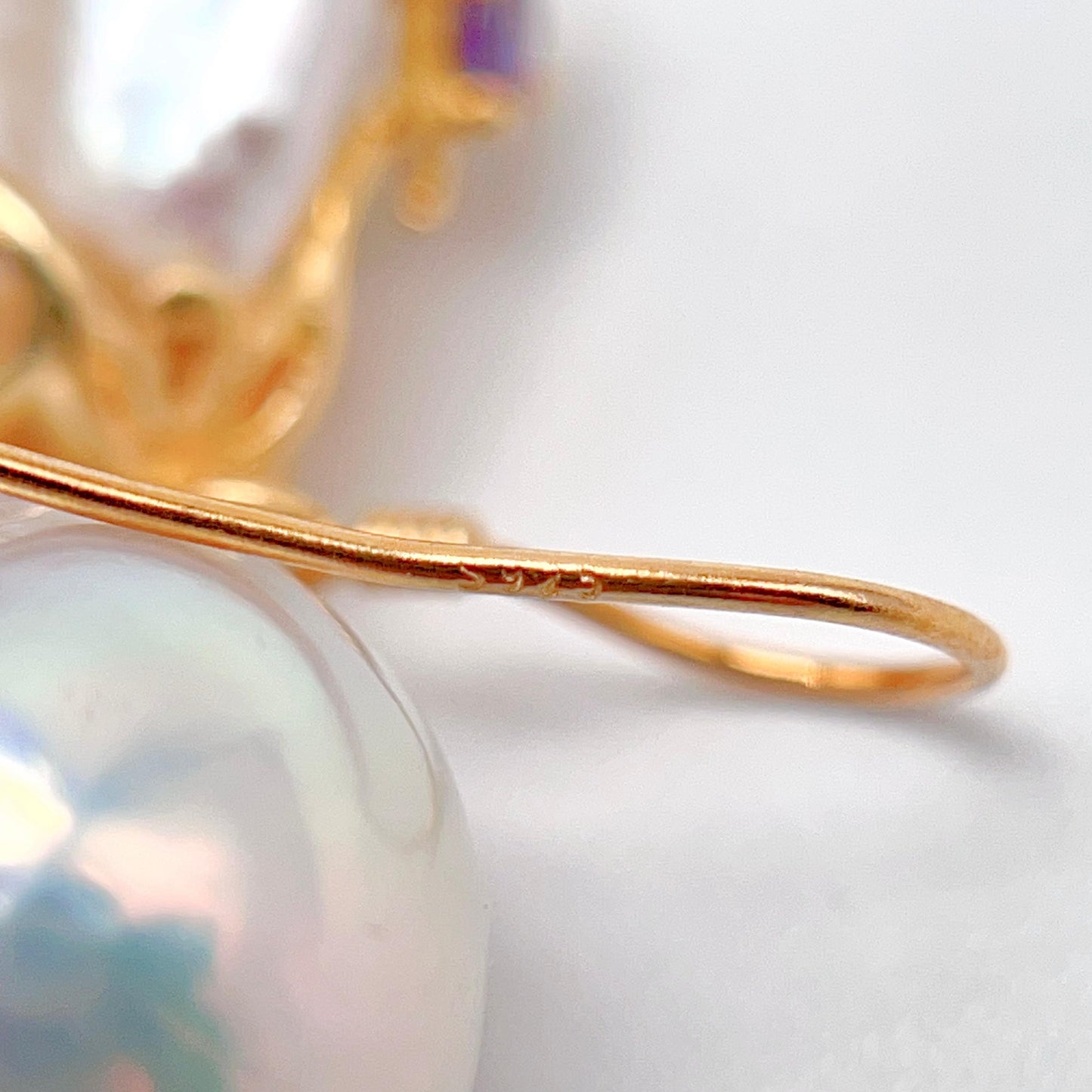 Retro Wind. Baroque Pearl Earring in Silver 925. Colorful Zircon