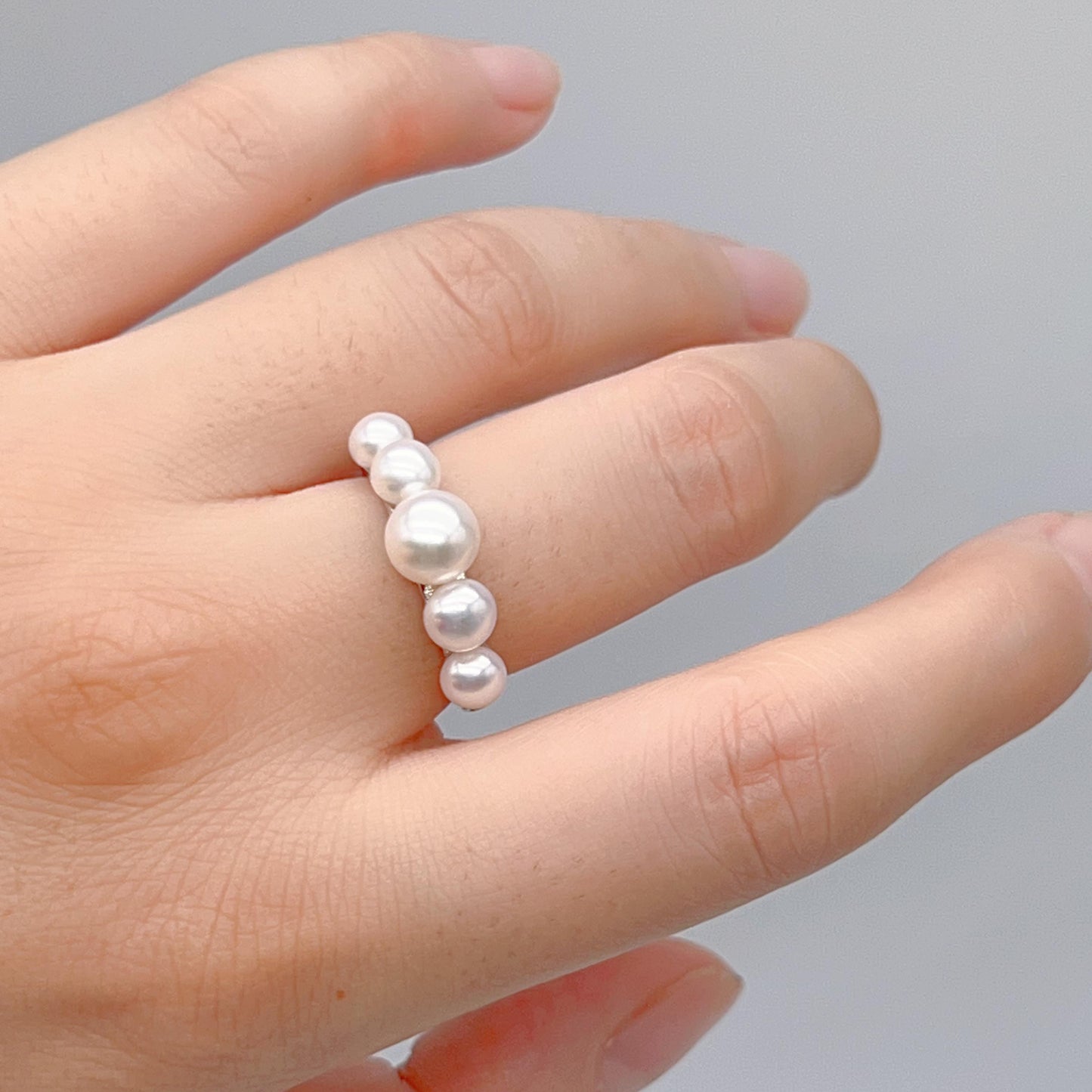 Retro Wind. Pearl Earring and Ring in Silver 925. Wheel