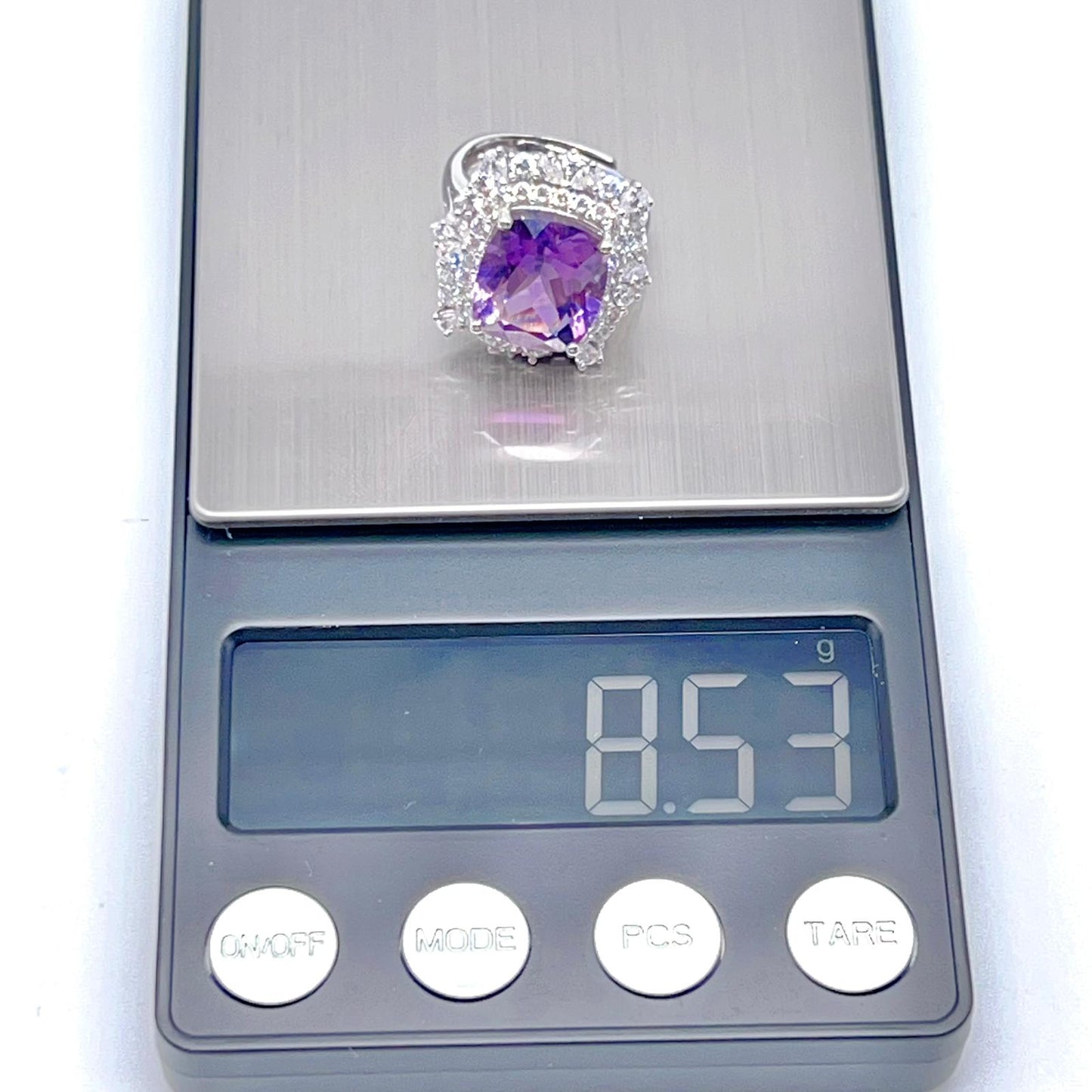 Bold Amethyst Cushion-Cut Double Halo Ring