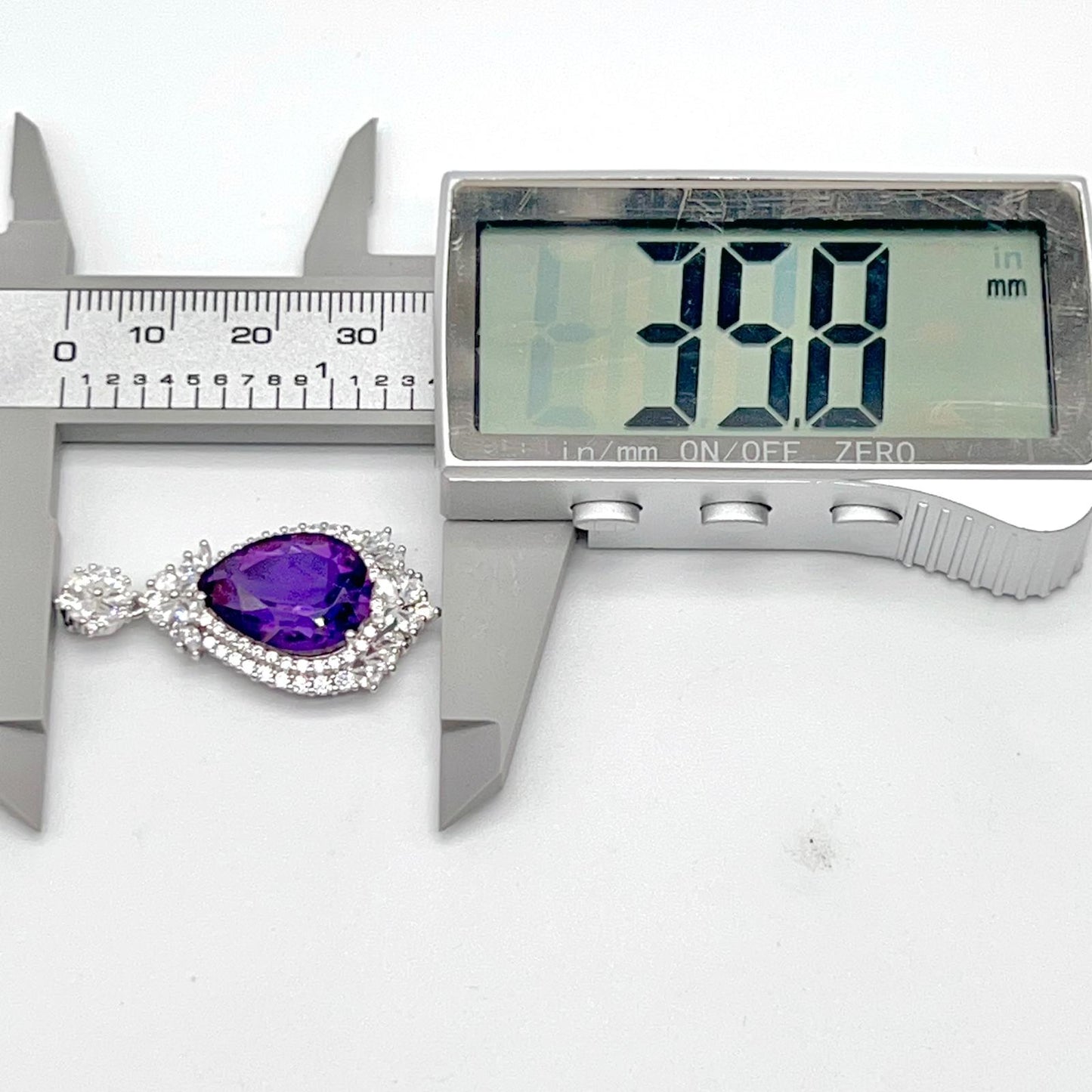 Detachable Amethyst Drop Cocktail Pendant in Silver 925