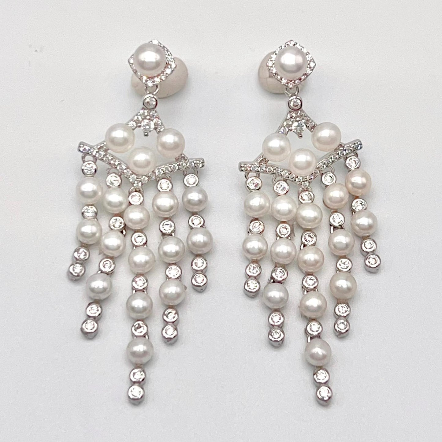 Luxury Freshwater Pearl Chandelier Drop Earrings