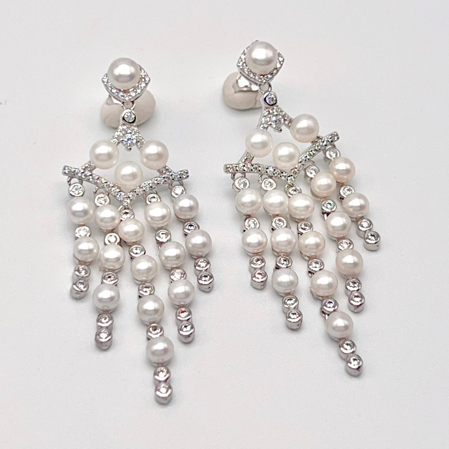 Luxury Freshwater Pearl Chandelier Drop Earrings