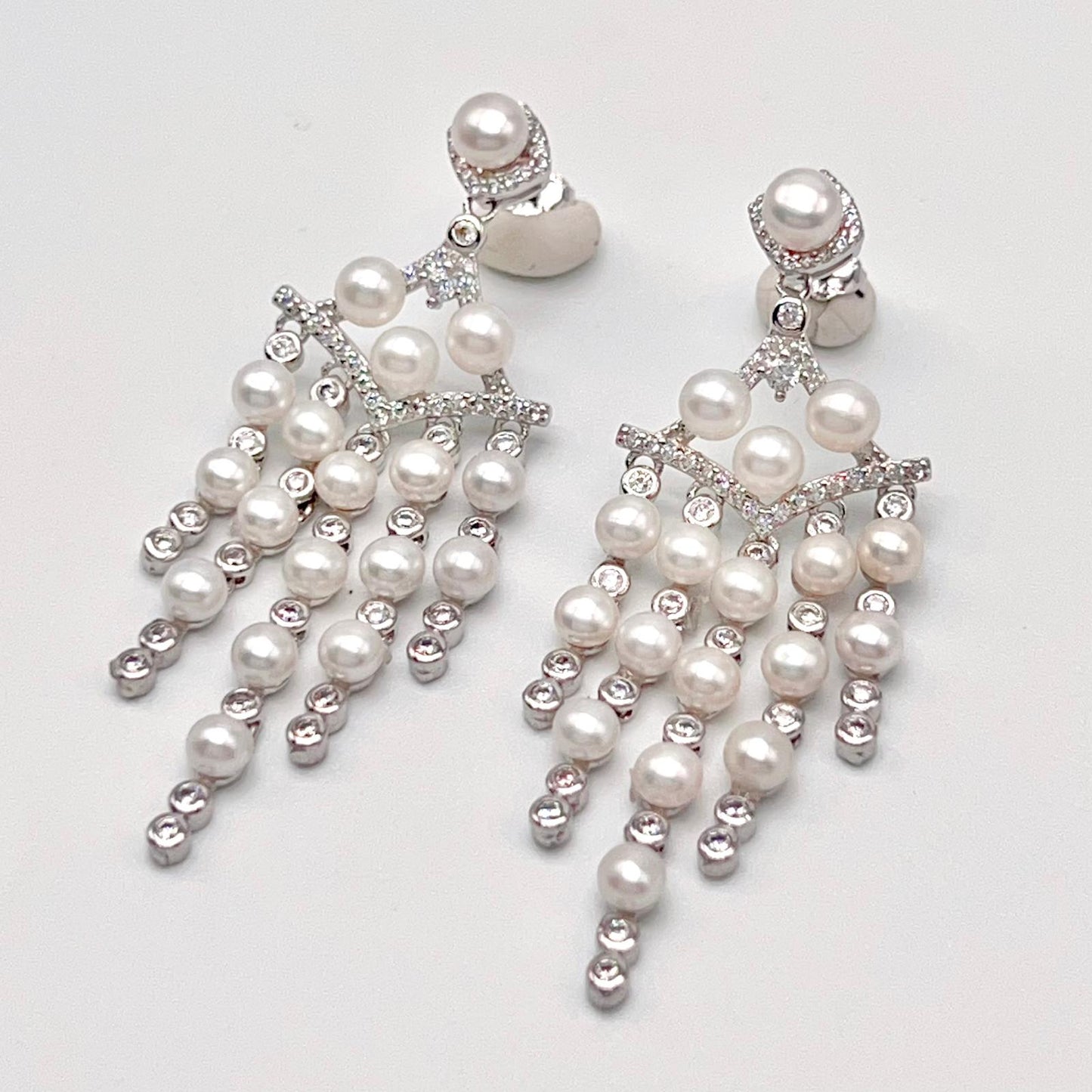 Luxury Freshwater Pearl Chandelier Drop Earrings
