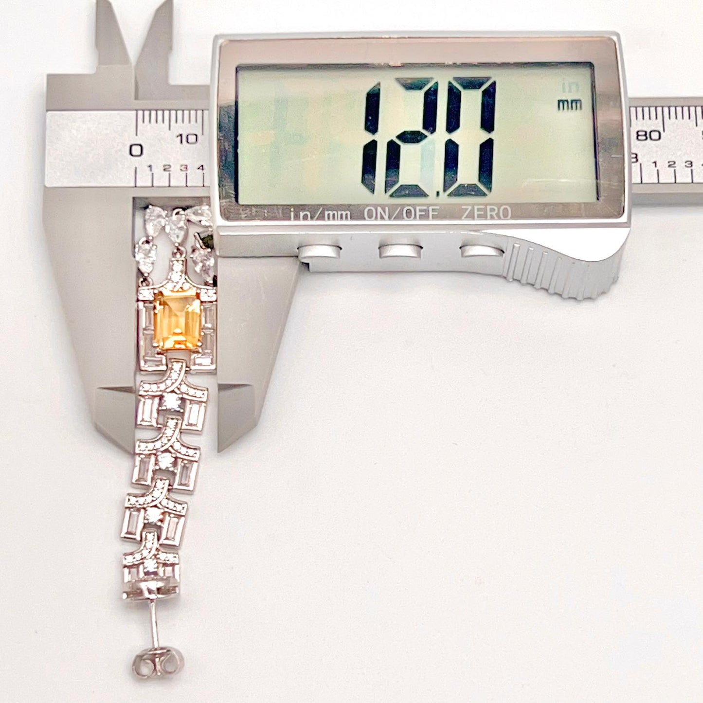 Citrine Art Deco Long Dangle Earrings