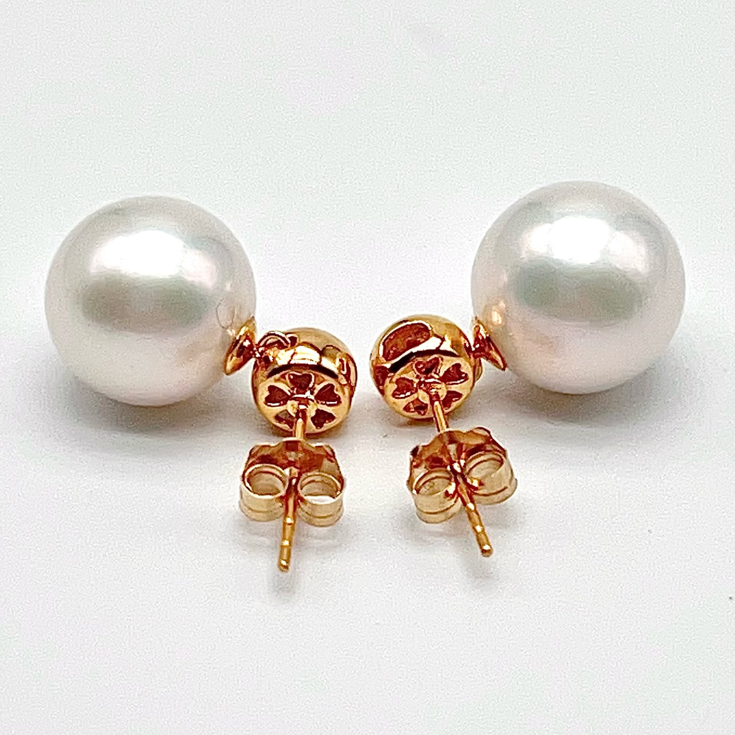 Classic. Edison Pearl Earring Stud With Diamond . Bubble Pop