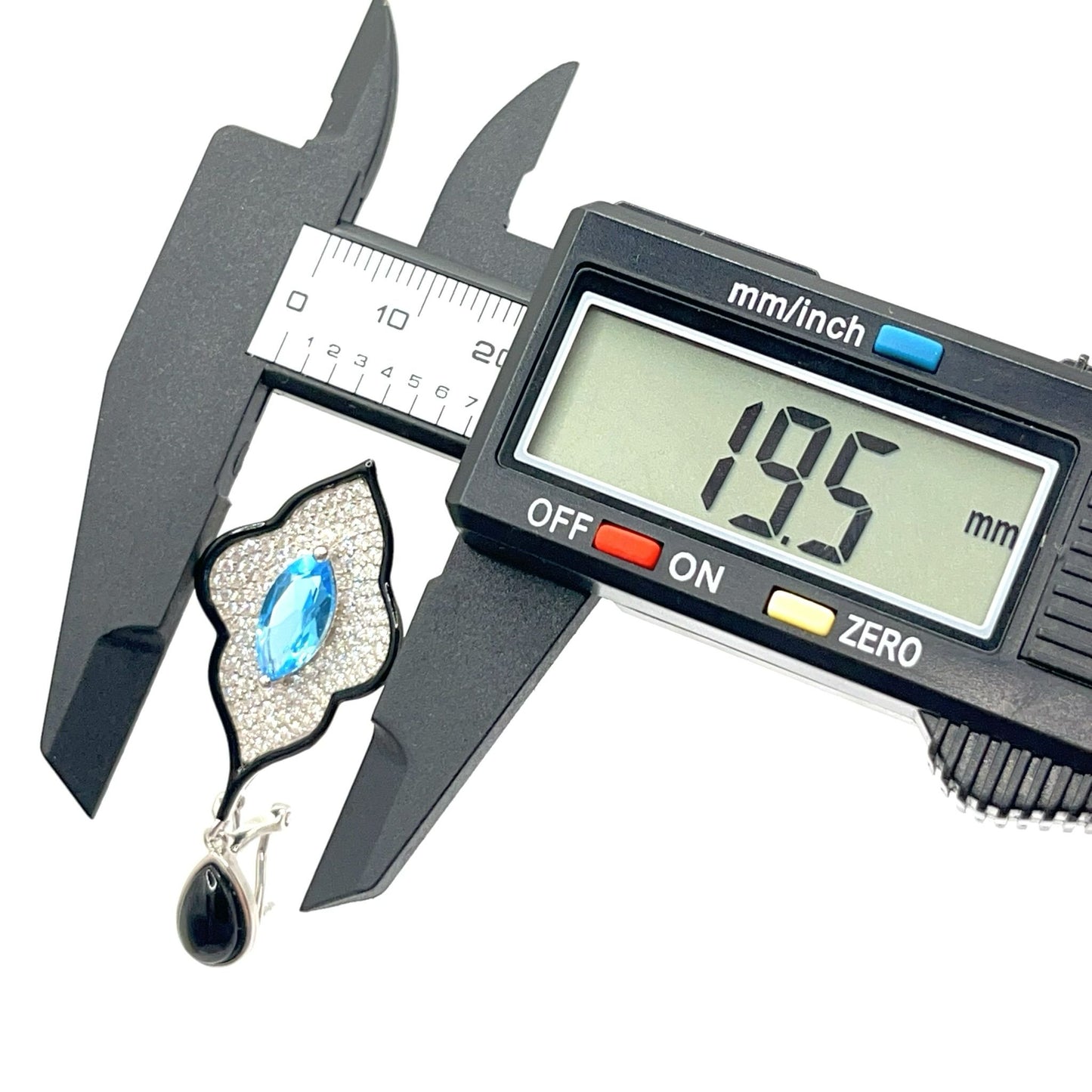 Contemporary Cocktail. Earring of Topaz in Silver 925. Diamond Dangle & Zircon