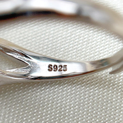 Oval Blue Topaz Mega Cluster Halo Ring Silver 925