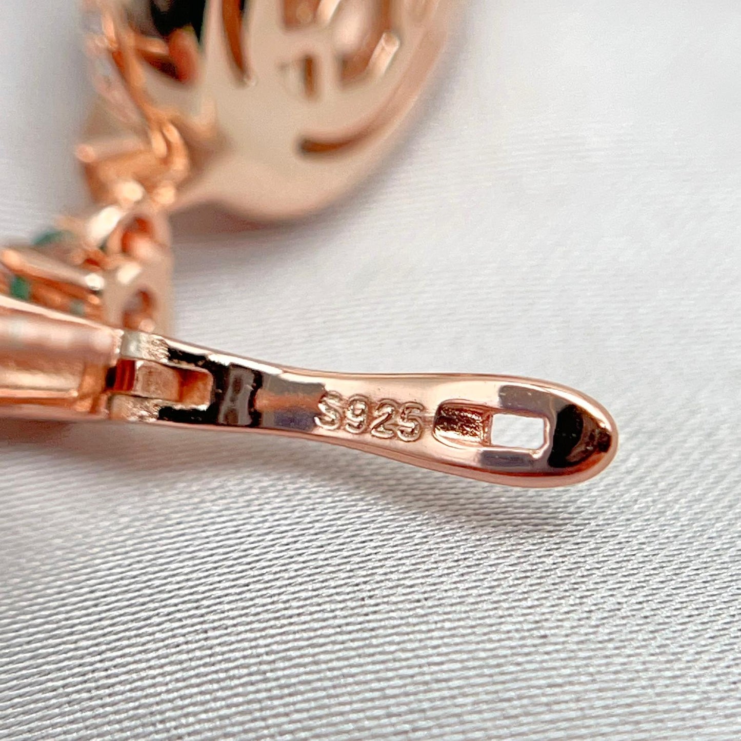 Rose Gold Garnet Pave Dangle Earrings Silver 925