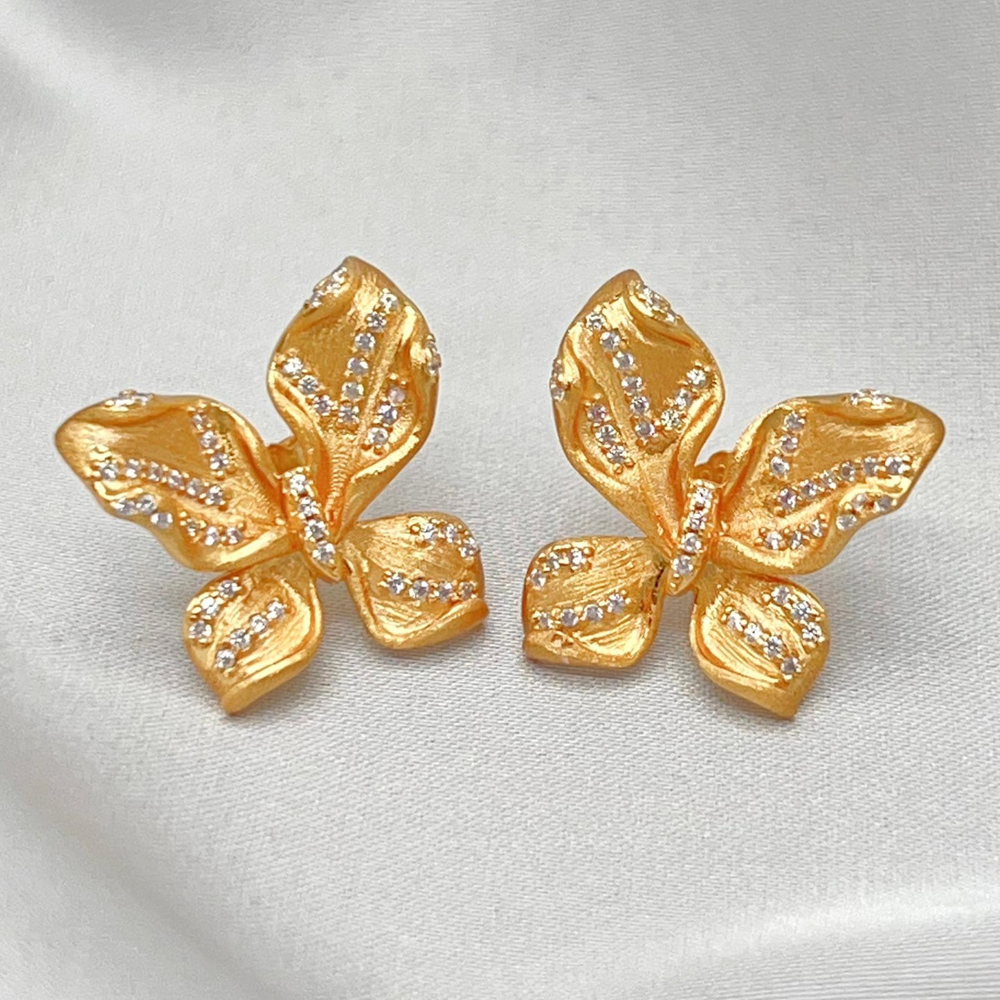 Butterfly design Earrings and Ring in silver 925