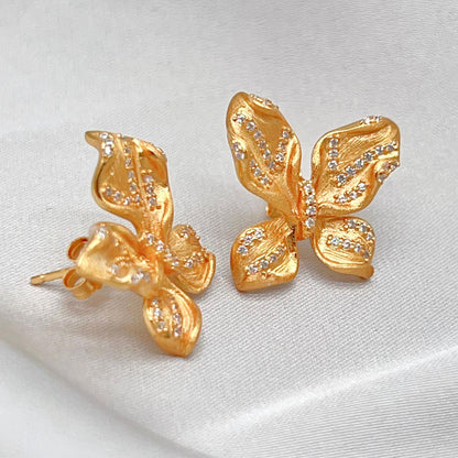 Butterfly design Earrings and Ring in silver 925