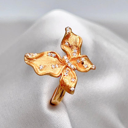 Butterfly design Earrings and Ring in silver 925