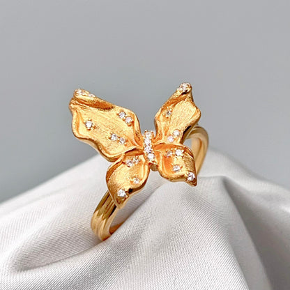 Butterfly design Earrings and Ring in silver 925