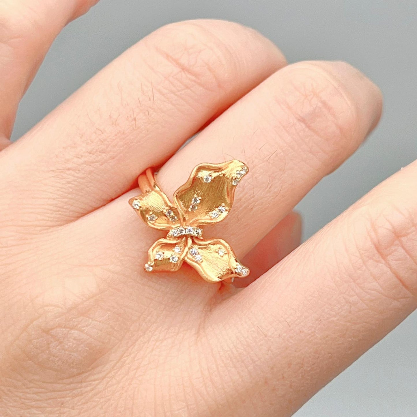 Butterfly design Earrings and Ring in silver 925