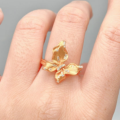 Butterfly design Earrings and Ring in silver 925