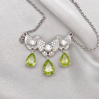 Contemporary Cocktail. Necklace of Peridot in Silver925