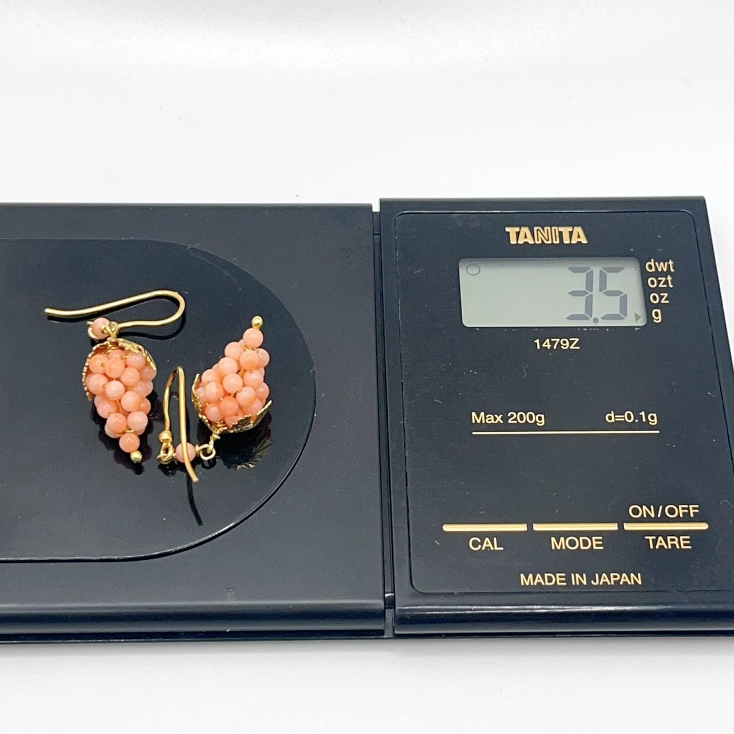 Italian Artisan Collection . Coral Earring & Necklace in Silver 925 . Pacific Pink Coral