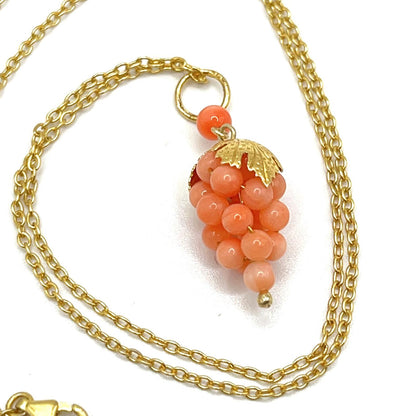 Italian Artisan Collection . Coral Earring & Necklace in Silver 925 . Pacific Pink Coral