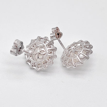 Retro Wind. Freshwater Pearl Earrings and Ring Set in silver 925. Round Spark 02