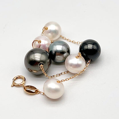 Star Light . Bracelet Tahitian and Freshwater Pearl in Gold 18K