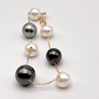 Star Light . Bracelet Tahitian and Freshwater Pearl in Gold 18K