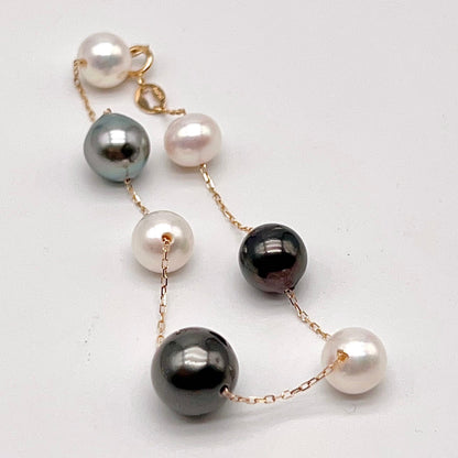 Star Light . Bracelet Tahitian and Freshwater Pearl in Gold 18K