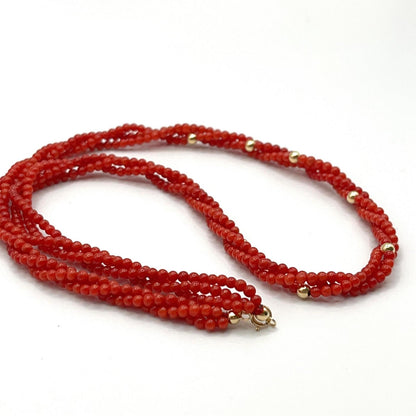 Coral Necklace In Gold 18K High Quality