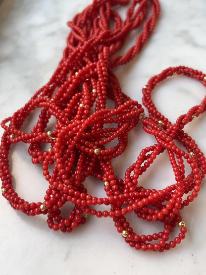 Coral Necklace In Gold 18K High Quality