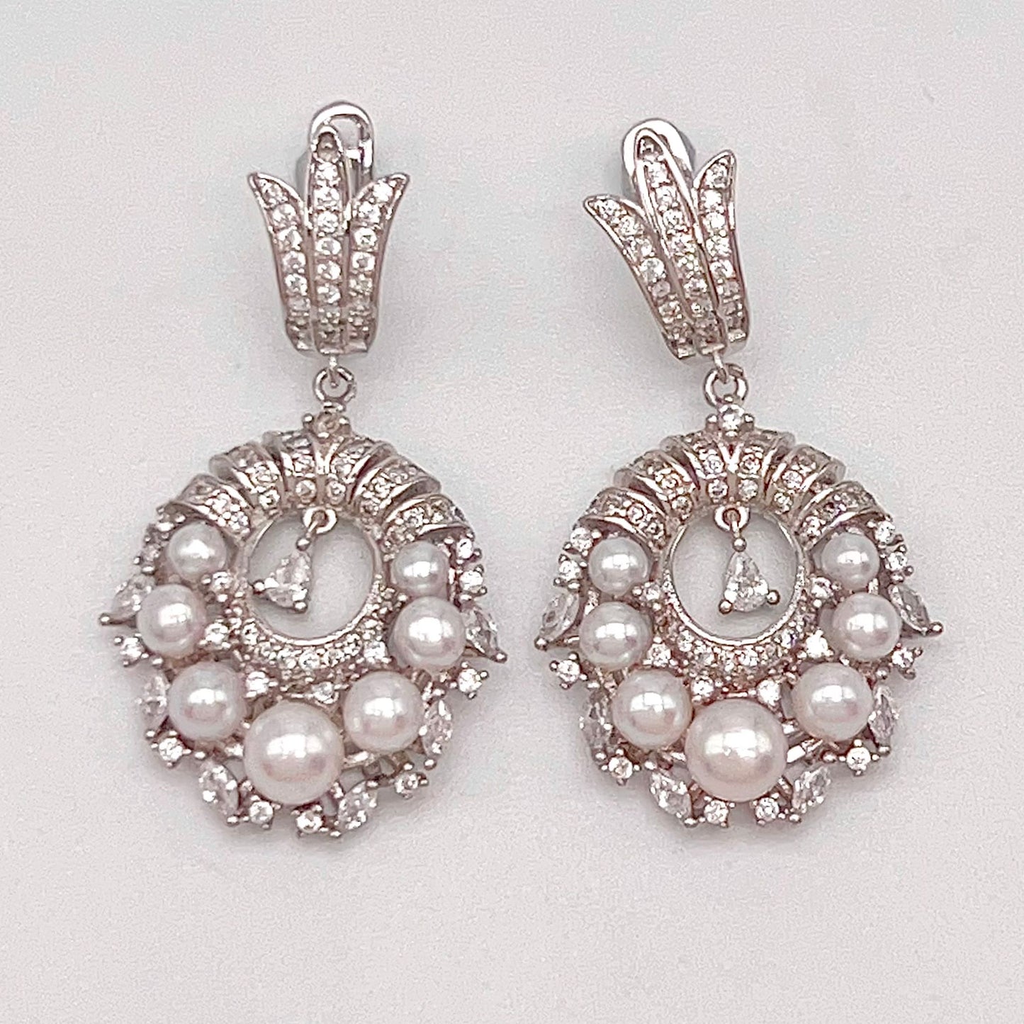 Antique Impression. Pearl Earring & Ring Set in Silver 925