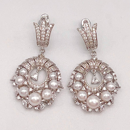 Antique Impression. Pearl Earring & Ring Set in Silver 925