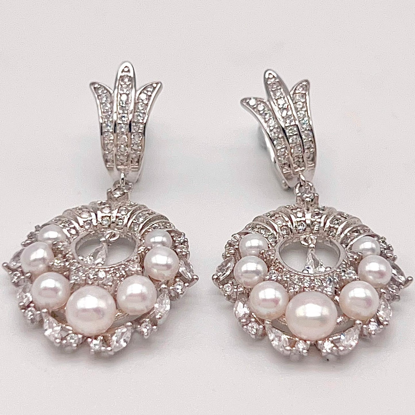 Antique Impression. Pearl Earring & Ring Set in Silver 925
