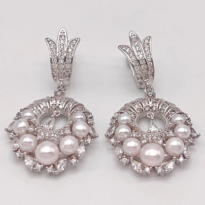 Antique Impression. Pearl Earring & Ring Set in Silver 925