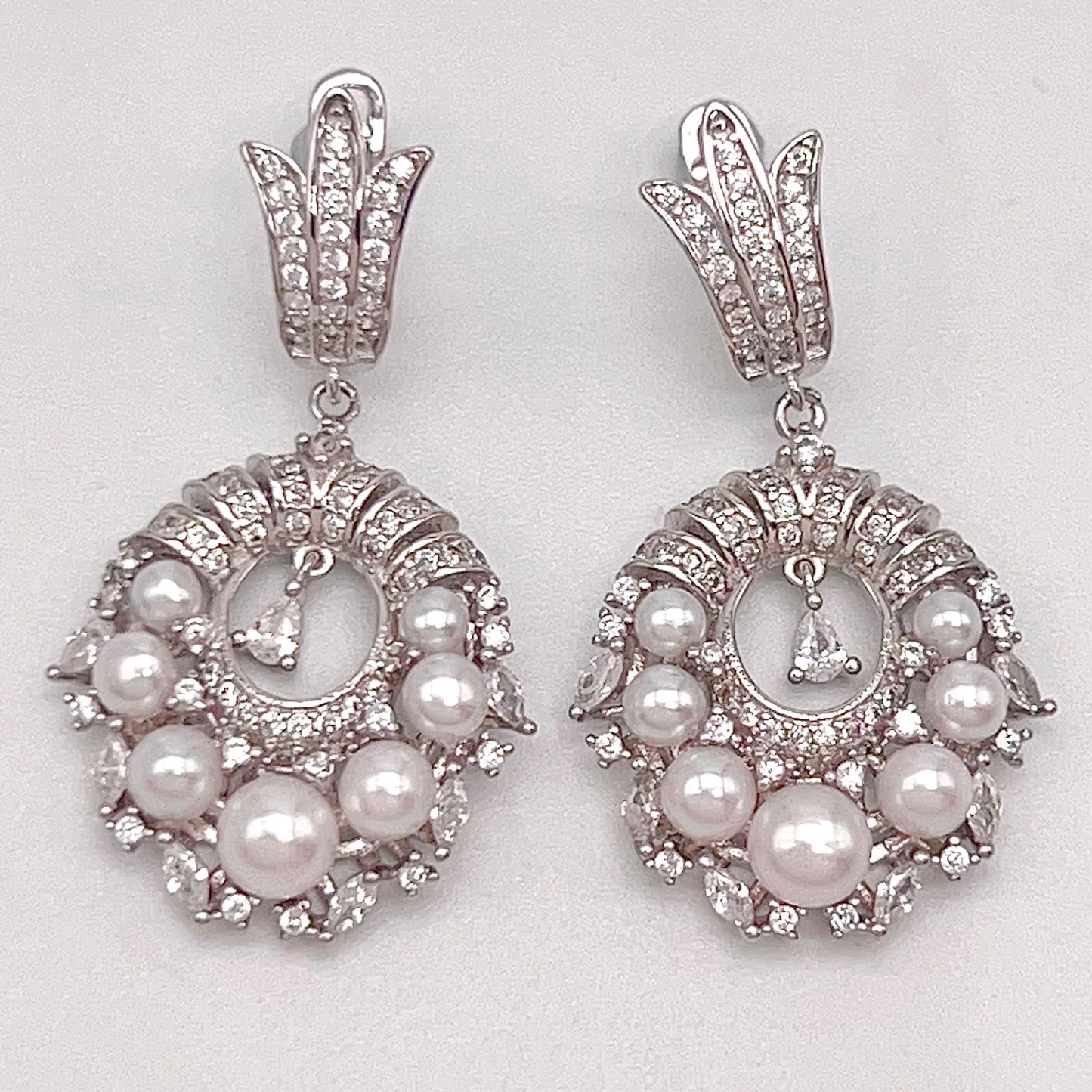 Antique Impression. Pearl Earring & Ring Set in Silver 925