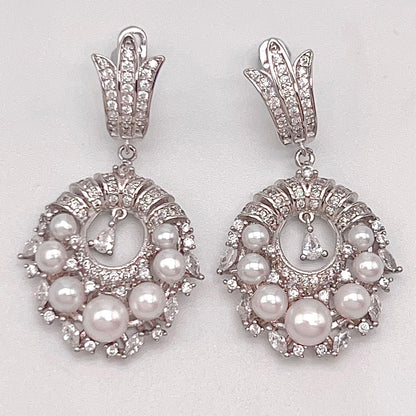 Antique Impression. Pearl Earring & Ring Set in Silver 925
