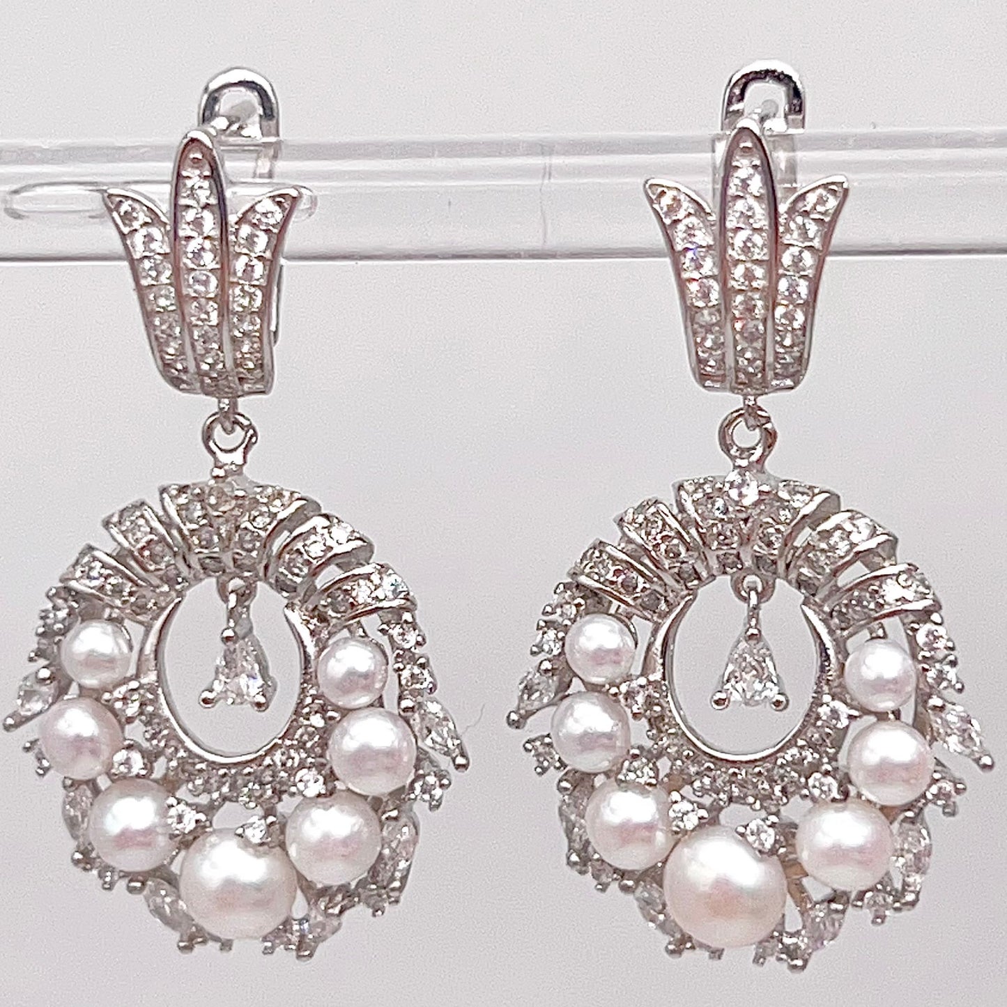 Antique Impression. Pearl Earring & Ring Set in Silver 925