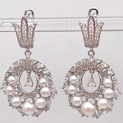 Antique Impression. Pearl Earring & Ring Set in Silver 925