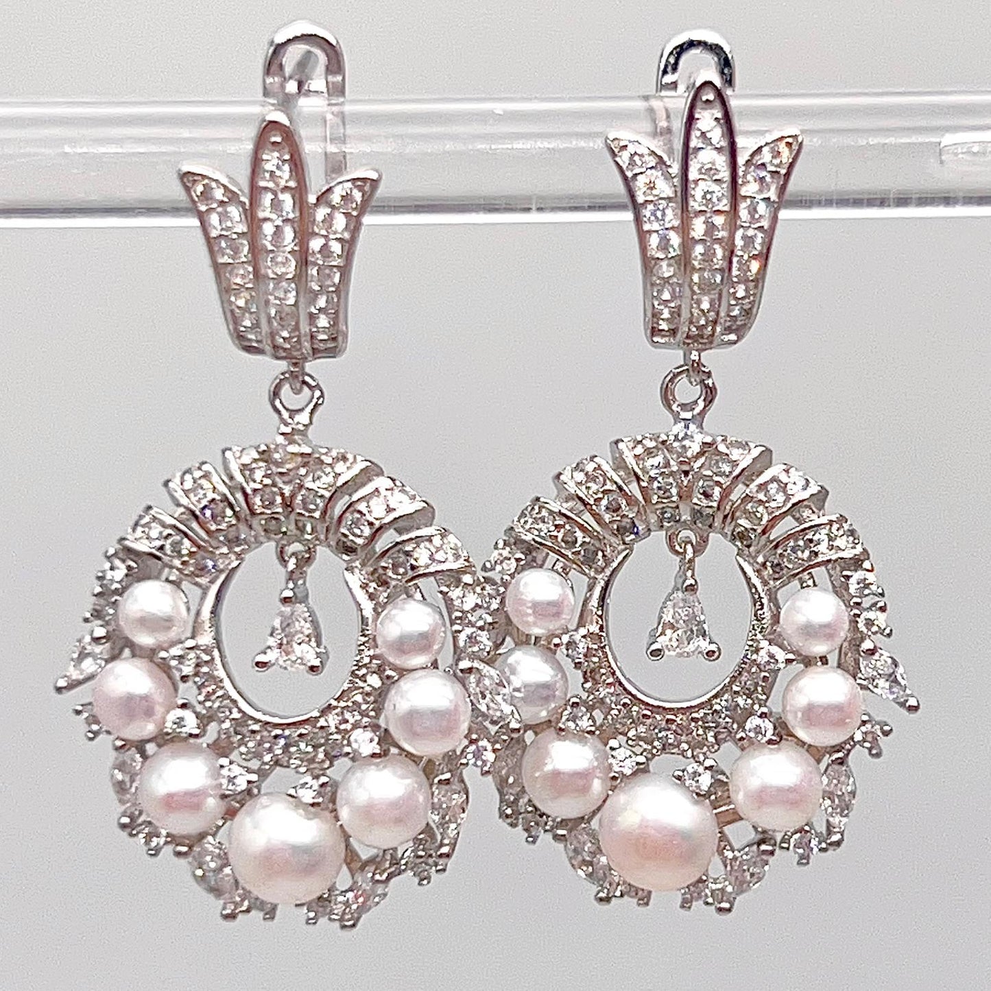 Antique Impression. Pearl Earring & Ring Set in Silver 925