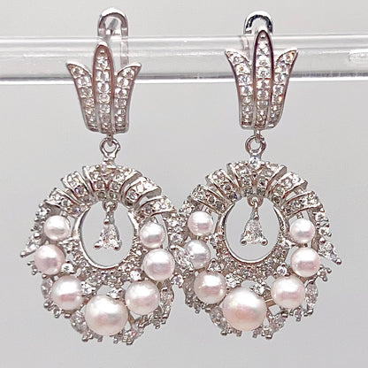 Antique Impression. Pearl Earring & Ring Set in Silver 925